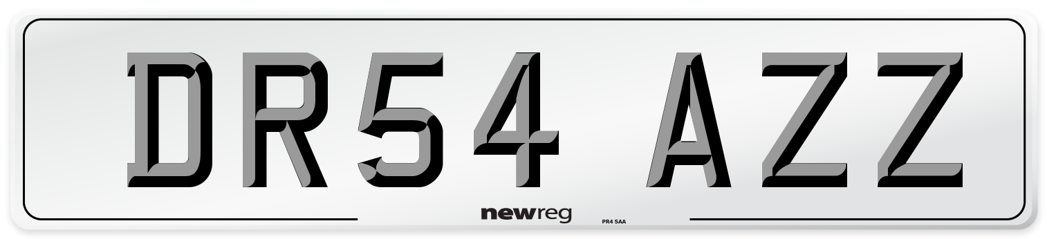 DR54 AZZ Number Plate from New Reg